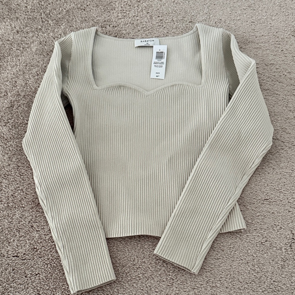 Aritzia Babaton Sculpt Knit Sweetheart Top XS